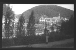Régi fekete fehér fotónegativ Hotel Palota Lillafüred 50-es évek