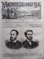 MN089/278 Fenyvesi Adolf - Kónyi Manó -eredeti fametszet és cikk 1872