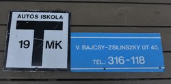 Autós iskola reklám tábla nem zománctábla 80-as évek