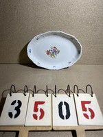 Régi Zsolnay porcelán, ovális tálaló, virágokkal. 3505