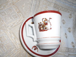Antik  Alb. Denk.W Wien.Bécsi kávéházi nagyon vastag , súlyos porcelán csésze+ alj
