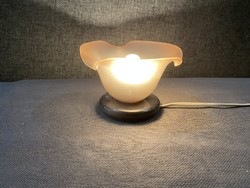 SZECESSZÍÓS ASZTALI LÁMPA FÜST SZÍNŰ BURÁVAL!!!!   16X11cm!!