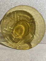 Old large yellow glass serving plate. 3522