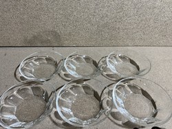 Old thick glass deep plates, set of 6. 3512
