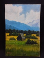 Dupkoveckij Szergej - Hegyek - olaj, farost festmény 40x60 cm