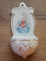 Angyalos porcelán szenteltvíztartó