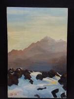 Dupkoveckij Szergej - Hegy - olaj, farost festmény 40x60 cm