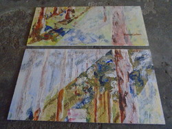 Eredeti műalkotás mely két daraból áll Momica Carlosen apsztrag alkotása vegyes teknikával