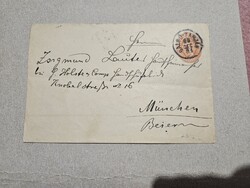 1899-es 5 kr ovális díjjegyű boríték Salgó-Tarján - München