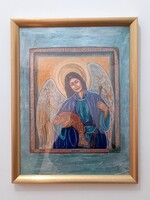 Szent Rafael védelmező főangyal,Károlyfi eredeti képéről,művészi egyedi másolatai 40x30cm keretben.