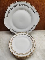 Czecholovak 6+1 süteményes tányérok