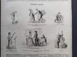 MN106/226  Különféle zenészek -   -eredeti fametszet   1872