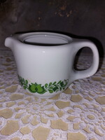 Alföldi  zöld magyaros porcelán kanna, tető nélkül