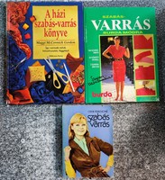 3 kötet Szabás-Varrás könyv...Burda, Cser Ferencné, Maggi McCormick Gordon