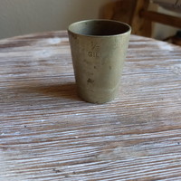 Szép régi jelzett, ezüstözött mérőpohár (1/3 gill)