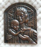 Rajki László Szent-Endre bronz emlékplakett 1982