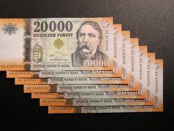 Deák Ferenc 20000 forintos 7db. sorszámkövető 2016 UNC hajtatlan