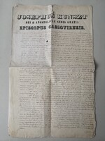 LATIN NYELVŰ EGYHÁZI LEVÉL 1850-BŐL  -  LISZKAY , GÖNCZENFI NEVEKKEL