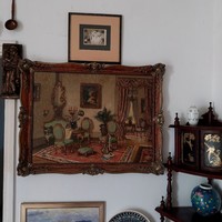 Apátfalvi Czene János (1904-1984): Enteriőr. Olaj, vászon, jelzett,  NAGYMÉRETŰ  Hibátlan állapo