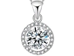 925 ezüst moissanite gyémánt medál.