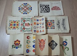 Kalocsai , iparművészeti motívumok 1930 -as évek iskolai  rajzok