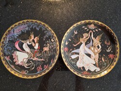 Royal Porcelain Kingdom of Thailand thaiföldi porcelán dísztányér duó 21.5 cm