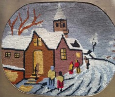 Antik gobelin tájkép