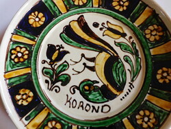 Korondi hatalmas madaras tál - Györfi Imre, 1979 - 39.5 cm