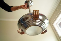 Vintage art deco mennyezeti lámpa streamline csillár a 30-as évekből