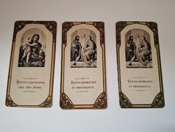 Antik szentképek, imaképek, imakönyvbe, 3 db egyben