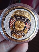 Police rendőr érme,pénz kapszulában.