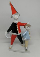 Hollóházi porcelán Art deco bohócok!