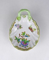 1U426 Kagyló alakú Viktória mintás Herendi porcelán tálka 17 cm
