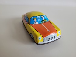 Régi reto Lemezárúgyár lendkerekes Taxi lendület autó mid century lemez játék