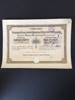 Magyar Általános Gépgyár Rt. Részvény 5000 Korona 1922.