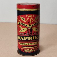 MEINL GYULA R.T. PAPRIKA DOBOZ FÉMDOBOZ FESTETT REKLÁM 1930 as ÉVEK