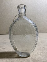 Dekantáló üveg, 1800-as évek vége, feliratos,21 x 12 cm-es. 3348