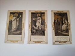 Antik szentképek, imaképek, imakönyvbe, 3 db egyben