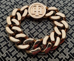 TOMMY HILFIGER masszív rosegold színű női karkötő!