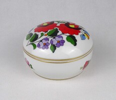 1V041 Jelzett kalocsai aranyozott porcelán bonbonier 9.3 cm