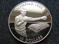 Salamon-szigetek Nyári olimpia Barcelona box .925 ezüst 10 dollár 1992 PP
