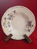 6 db Zsolnay búzavirág mintás aranyozott porcelán mélytányér, 23 cm