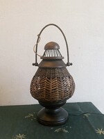 Vintage Rattan asztali lámpa, 1980 körüli