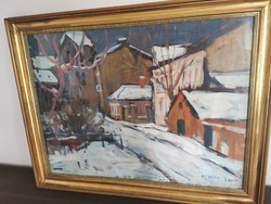 Balogh Ervin téli táj 60x80 olaj, vászon