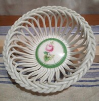 Herendi cute little 11 cm circle and 3 cm high weaved porcelain dish in excellent condition