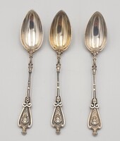 1 db ezüst mascarone díszítésű mokkás, kávéskanál