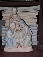 Szent család ( Mária, József, Jèzus ès Szt János 20 . sz-i Nèmet biscuit porcelán 17cm x 14cm x 6 cm