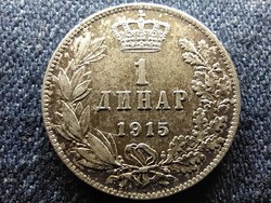 Szerbia I. Péter (1903-1918) .835 ezüst 1 dínár 1915