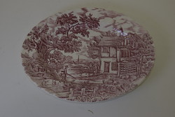 Angol jelenetes porcelán tányér A128