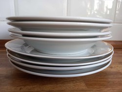 Alföldi porcelán 4 személyes tányér készlet aranyszegéllyel